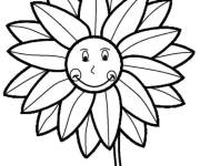 Coloriage Tournesol stylis&eacute;