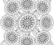 Coloriage Tournesols anti-stress