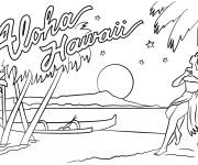 Coloriage Aloha Hawaii