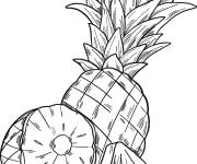 Coloriage Ananas en noir et blanc