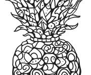 Coloriage Ananas zentangle