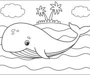 Coloriage Baleine tropicale
