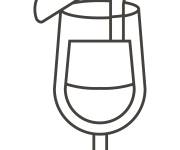 Coloriage et dessins gratuit Boisson tropicale &eacute;moji imprimable à imprimer