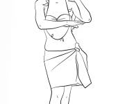 Coloriage Danseuse de hula pour adulte
