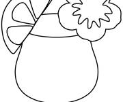 Coloriage Emoji boisson tropicale en couleurs
