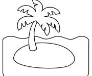 Coloriage et dessins gratuit Emoji &icirc;le d&eacute;serte stylis&eacute; à imprimer