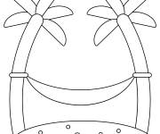 Coloriage Hamac arbre tropical