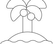 Coloriage et dessins gratuit Ile tropicale Emoji à imprimer