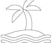 Coloriage &icirc;le tropicale en vecteur