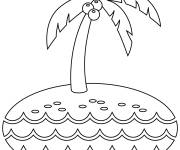 Coloriage &icirc;le tropicale stylis&eacute; &agrave; imprimer