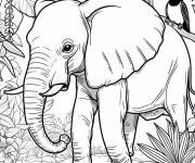Coloriage Les animaux de la jungle tropicale