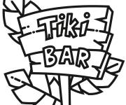 Coloriage Tiki bar sur l'ile tropicale