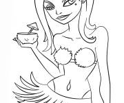 Coloriage Une belle Fille hawa&iuml;enne
