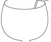 Coloriage et dessins gratuit Verre de boisson tropicale facile à imprimer