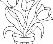 Coloriage Des Tulipes à assembler