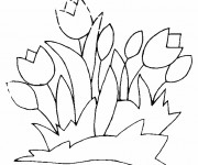 Coloriage Des Tulipes pour D&eacute;coration
