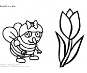 Coloriage L'abeille et La Tulipe