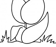 Coloriage Tulipe stylis&eacute;e simple