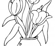 Coloriage Tulipes pour Enfant