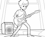 Coloriage Ado guitariste