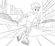 Coloriage Ado skateur en rollers