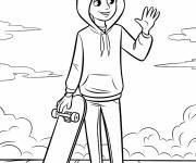 Coloriage Ado skateur te salue