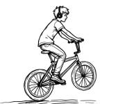 Coloriage Adolescent &agrave; v&eacute;lo