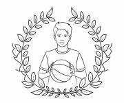 Coloriage Adolescent avec un ballon au couronne