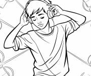 Coloriage Adolescent danse sur la musique
