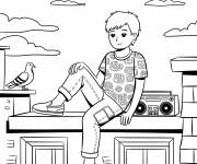 Coloriage Adolescent d&eacute;tendu