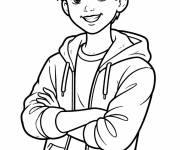 Coloriage Adolescent heureux