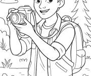 Coloriage Adolescent photographe dans la nature