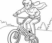 Coloriage Adolescent sur son v&eacute;lo BMX