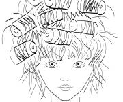 Coloriage Adolescente &agrave; bouclettes