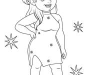 Coloriage Adolescente &agrave; motif