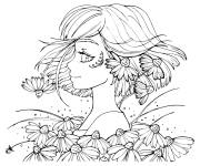 Coloriage Adolescente anti-stress