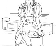 Coloriage et dessins gratuit Adolescente assise qui r&eacute;fl&eacute;chit à imprimer