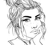 Coloriage Adolescente charmante
