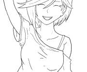 Coloriage Adolescente d'anime rigolote