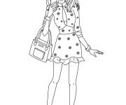 Coloriage Adolescente en belle robe