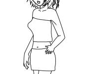 Coloriage et dessins gratuit Adolescente en mini jupe à imprimer