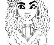 Coloriage Adolescente en portrait