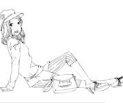 Coloriage Adolescente en pose de photographie