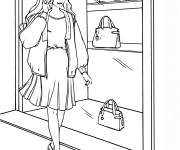 Coloriage Adolescente et le shopping