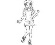 Coloriage Adolescente patineuse cp