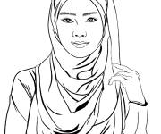 Coloriage Adolescente porte un hijab
