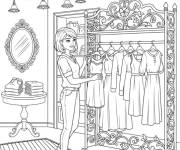 Coloriage Adolescente qui aime le shopping