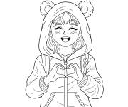 Coloriage Adolescente souriante