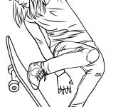 Coloriage Adolescente sur un skate-board