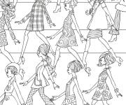 Coloriage Adolescentes dans la rue